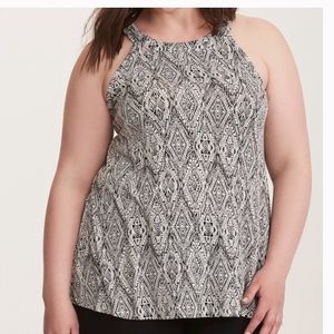 torrid black & white aztec high neck tank NWT